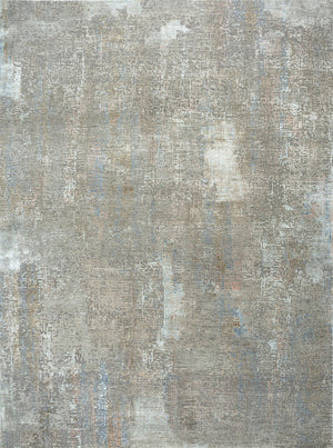 HomeRoots 8' X 10' Blue Abstract Hand-Knotted Wool Area Rug - Unique Artisan Design for Modern Spaces 569450