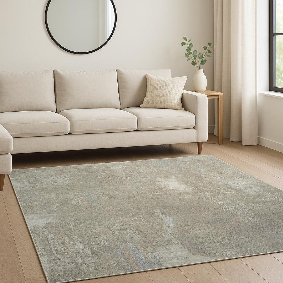 8' X 10' Blue Abstract Hand-Knotted Wool Area Rug - Unique Artisan Des