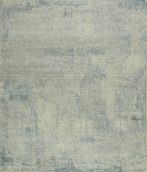 HomeRoots 8' X 10' Hand-Knotted Blue Abstract Area Rug - Premium Wool, Unique Design, Perfect for Modern Spaces 569451