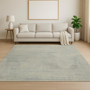 HomeRoots 8' X 10' Hand-Knotted Blue Abstract Area Rug - Premium Wool, Unique Design, Perfect for Modern Spaces 569451