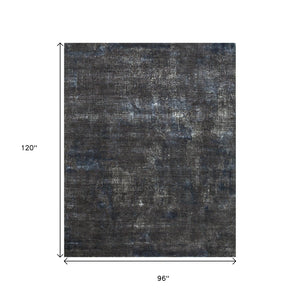 HomeRoots 8' X 10' Blue Abstract Hand-Knotted Wool Area Rug - Artisan Crafted, Durable, and Perfect for Modern Spaces 569452