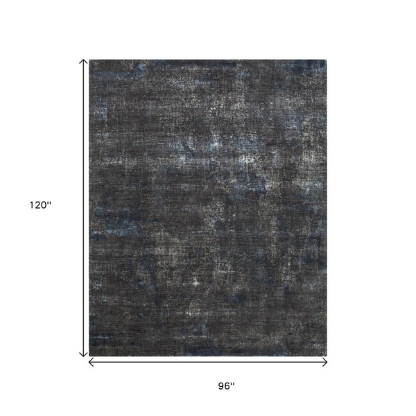 HomeRoots 8' X 10' Blue Abstract Hand-Knotted Wool Area Rug - Artisan Crafted, Durable, and Perfect for Modern Spaces 569452