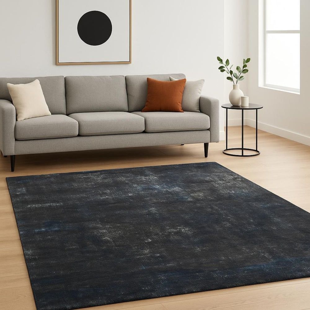 HomeRoots 8' X 10' Blue Abstract Hand-Knotted Wool Area Rug - Artisan Crafted, Durable, and Perfect for Modern Spaces 569452