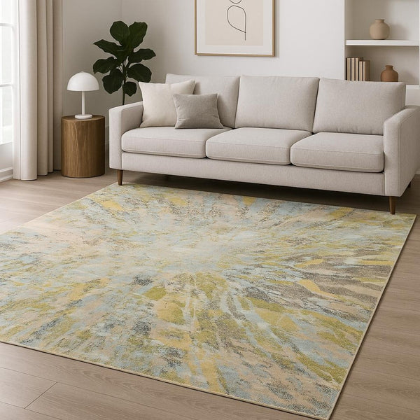 HomeRoots 8' X 10' Blue Abstract Hand-Knotted Area Rug – Artisan Crafted Wool for Unique Style & Comfort 569454