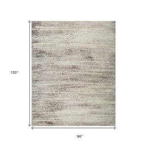 HomeRoots 8' X 10' Brown Abstract Hand Knotted Area Rug - Artisan Crafted Wool, Contemporary Style for Cozy Living 569455