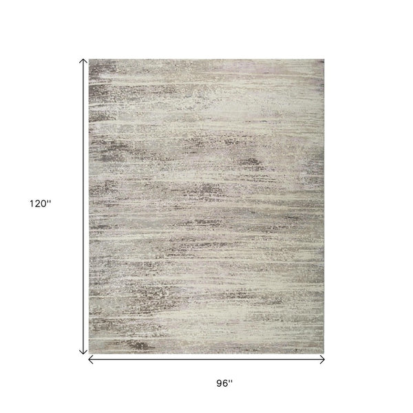 HomeRoots 8' X 10' Brown Abstract Hand Knotted Area Rug - Artisan Crafted Wool, Contemporary Style for Cozy Living 569455