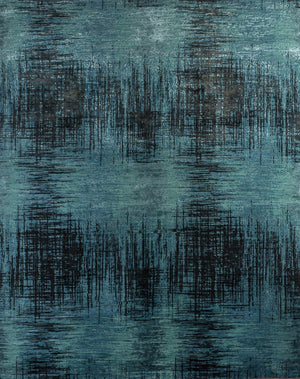 HomeRoots 8' X 10' Hand-Knotted Blue Abstract Area Rug - Contemporary Wool Design for Living Room Elegance 569456