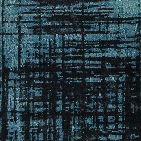 HomeRoots 8' X 10' Hand-Knotted Blue Abstract Area Rug - Contemporary Wool Design for Living Room Elegance 569456