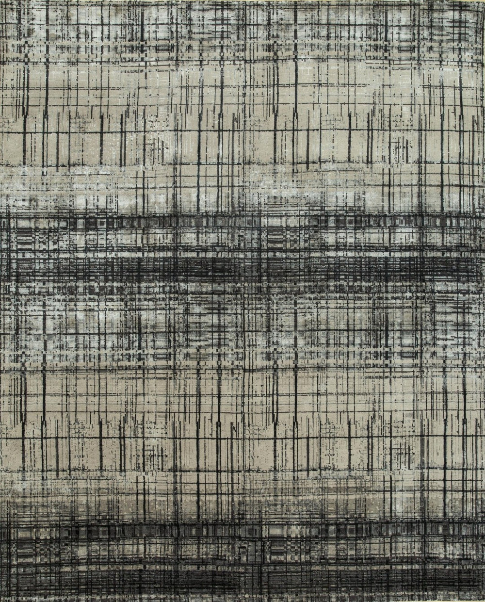 HomeRoots 8' X 10' Black Abstract Hand-Knotted Wool Area Rug - Artisan-Crafted, Durable, and Stylish Accent Piece 569457