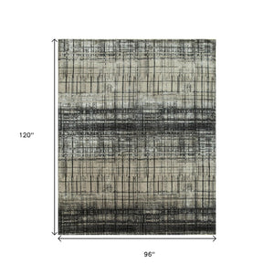 HomeRoots 8' X 10' Black Abstract Hand-Knotted Wool Area Rug - Artisan-Crafted, Durable, and Stylish Accent Piece 569457