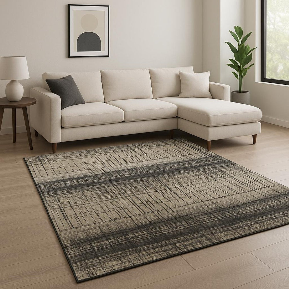 HomeRoots 8' X 10' Black Abstract Hand-Knotted Wool Area Rug - Artisan-Crafted, Durable, and Stylish Accent Piece 569457