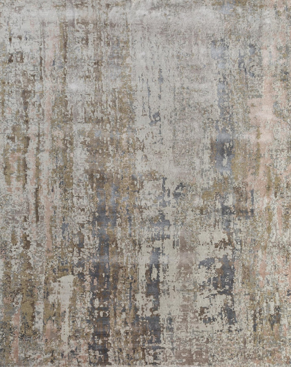 HomeRoots 8' X 10' Blue Abstract Hand-Knotted Area Rug – Luxurious Wool, Unique Design for Modern Spaces 569459