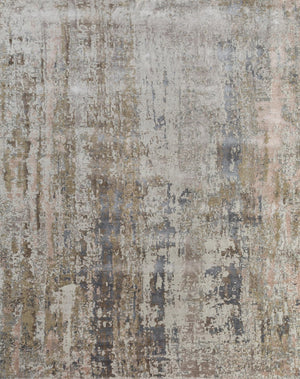 HomeRoots 8' X 10' Blue Abstract Hand-Knotted Area Rug – Luxurious Wool, Unique Design for Modern Spaces 569459