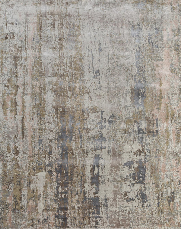 HomeRoots 8' X 10' Blue Abstract Hand-Knotted Area Rug – Luxurious Wool, Unique Design for Modern Spaces 569459