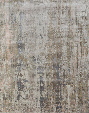 HomeRoots 8' X 10' Blue Abstract Hand-Knotted Area Rug – Luxurious Wool, Unique Design for Modern Spaces 569459