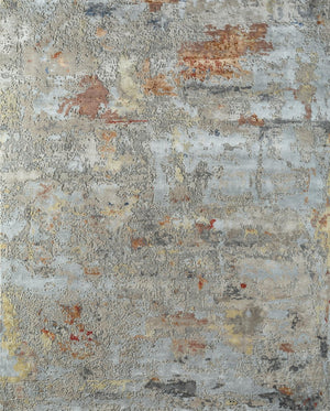 HomeRoots 8' X 10' Blue Abstract Hand-Knotted Area Rug - Premium Wool, Unique Design for Modern Interiors 569461