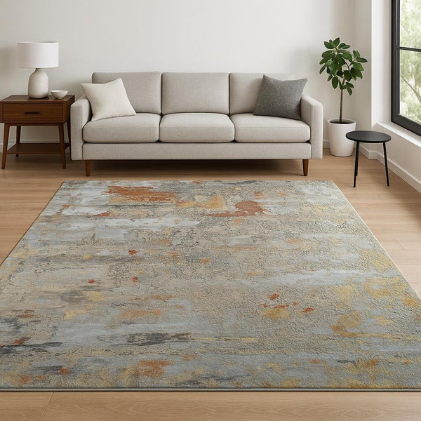 HomeRoots 8' X 10' Blue Abstract Hand-Knotted Area Rug - Premium Wool, Unique Design for Modern Interiors 569461
