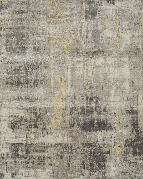 HomeRoots 8' X 10' Brown Abstract Hand Knotted Area Rug - Luxurious Wool, Durable Design, Perfect for Modern Spaces 569463