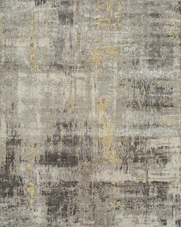 HomeRoots 8' X 10' Brown Abstract Hand Knotted Area Rug - Luxurious Wool, Durable Design, Perfect for Modern Spaces 569463