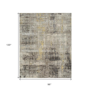 HomeRoots 8' X 10' Brown Abstract Hand Knotted Area Rug - Luxurious Wool, Durable Design, Perfect for Modern Spaces 569463