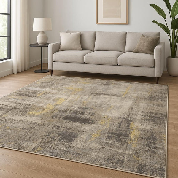 HomeRoots 8' X 10' Brown Abstract Hand Knotted Area Rug - Luxurious Wool, Durable Design, Perfect for Modern Spaces 569463