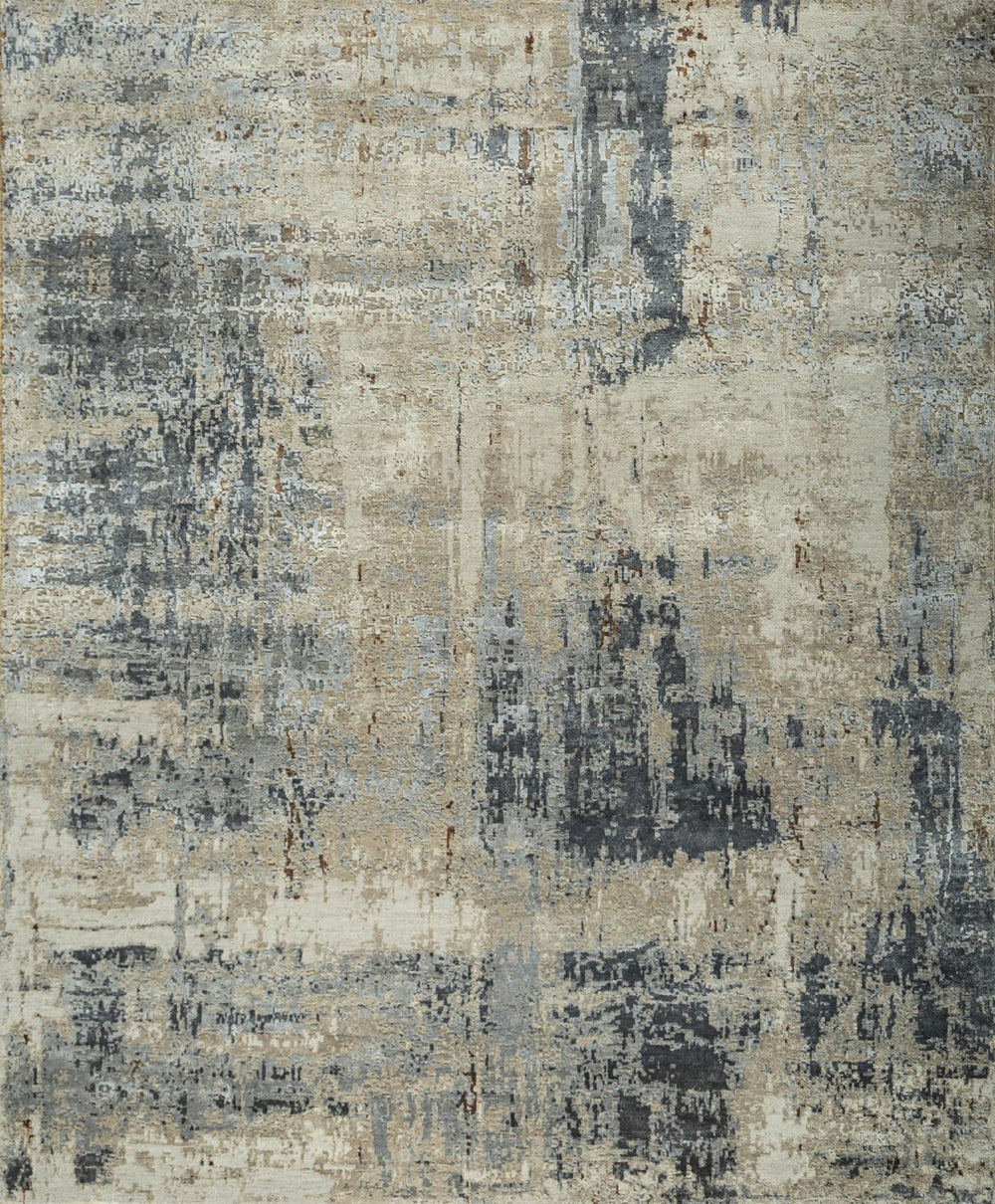 HomeRoots 8' X 10' Modern Brown Abstract Hand-Knotted Wool Area Rug - Soft, Durable, and Stylish Floor Covering 569466
