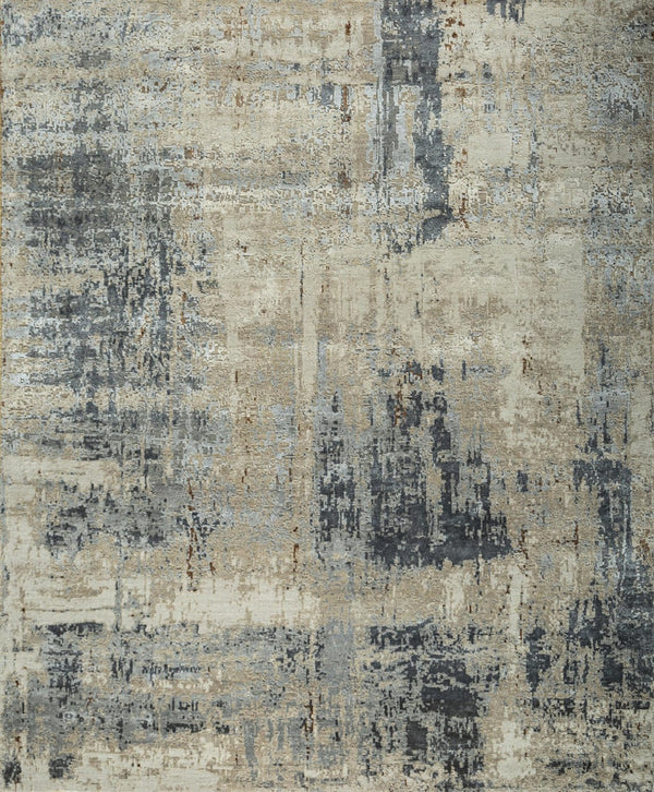 HomeRoots 8' X 10' Modern Brown Abstract Hand-Knotted Wool Area Rug - Soft, Durable, and Stylish Floor Covering 569466