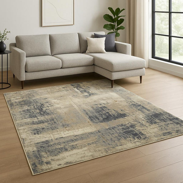 HomeRoots 8' X 10' Modern Brown Abstract Hand-Knotted Wool Area Rug - Soft, Durable, and Stylish Floor Covering 569466