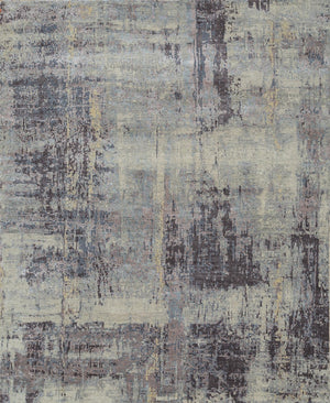 HomeRoots 8' X 10' Hand-Knotted Purple Abstract Area Rug – Modern Wool Rug for Living Room or Bedroom Décor 569467