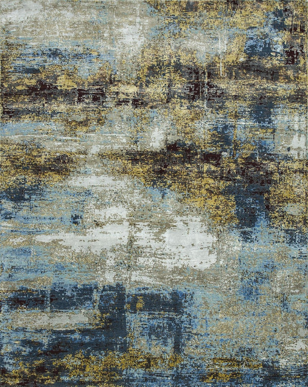 HomeRoots 8' X 10' Luxurious Blue Abstract Hand-Knotted Wool Area Rug - Perfect for Living Rooms & Bedrooms! 569469