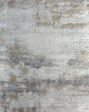 HomeRoots 8' X 10' Gold Abstract Hand-Knotted Area Rug - Luxurious Wool, Unique Design for Modern Interiors 569470