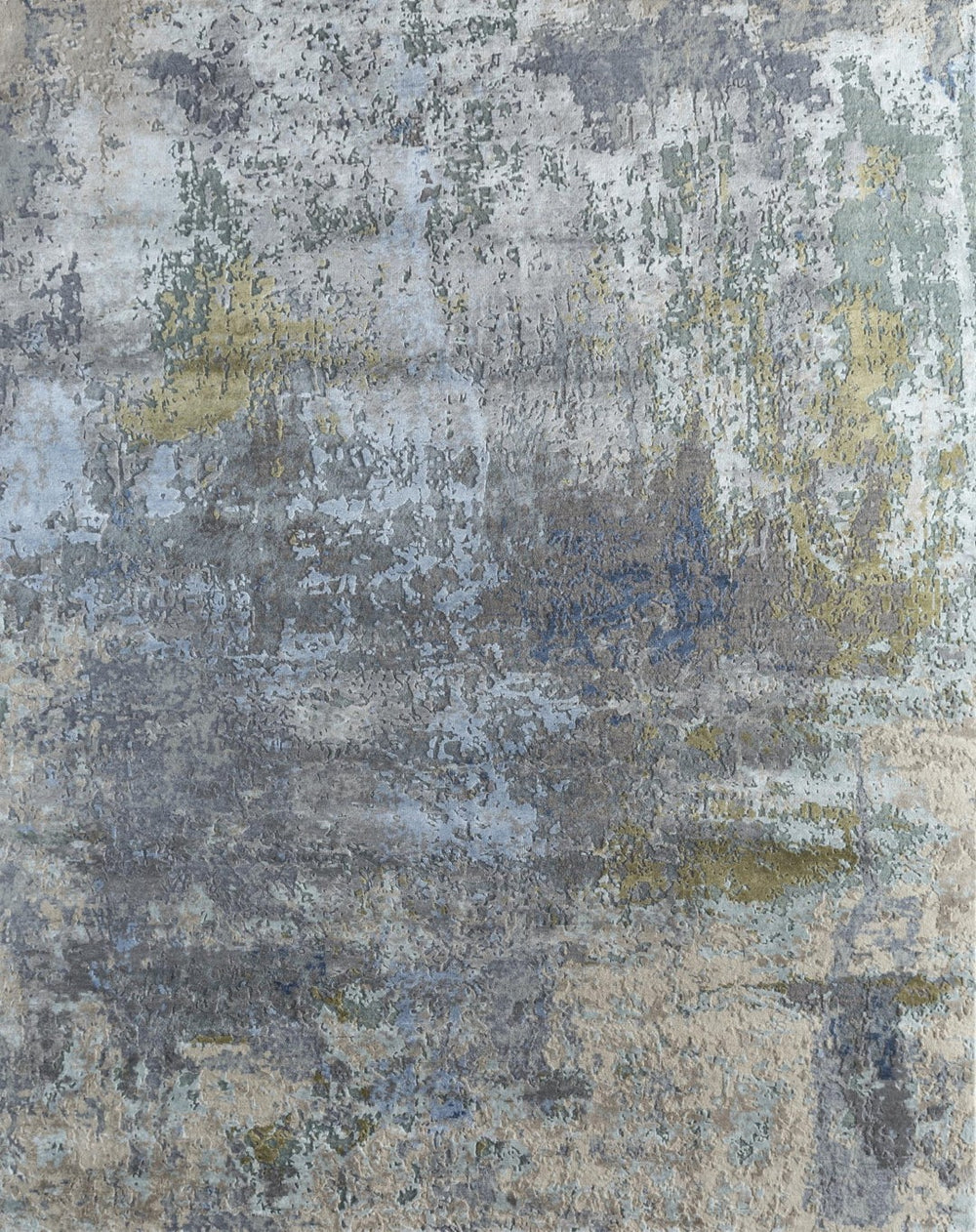 HomeRoots 8' X 10' Blue Abstract Hand-Knotted Area Rug - Luxurious Wool, Modern Design for Elegant Living Spaces 569471