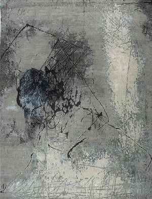 HomeRoots 8' X 10' Hand-Knotted Blue Abstract Wool Area Rug – Elevate Your Space with Contemporary Elegance 569472