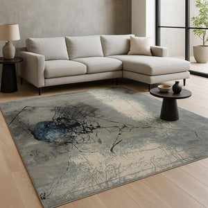 HomeRoots 8' X 10' Hand-Knotted Blue Abstract Wool Area Rug – Elevate Your Space with Contemporary Elegance 569472