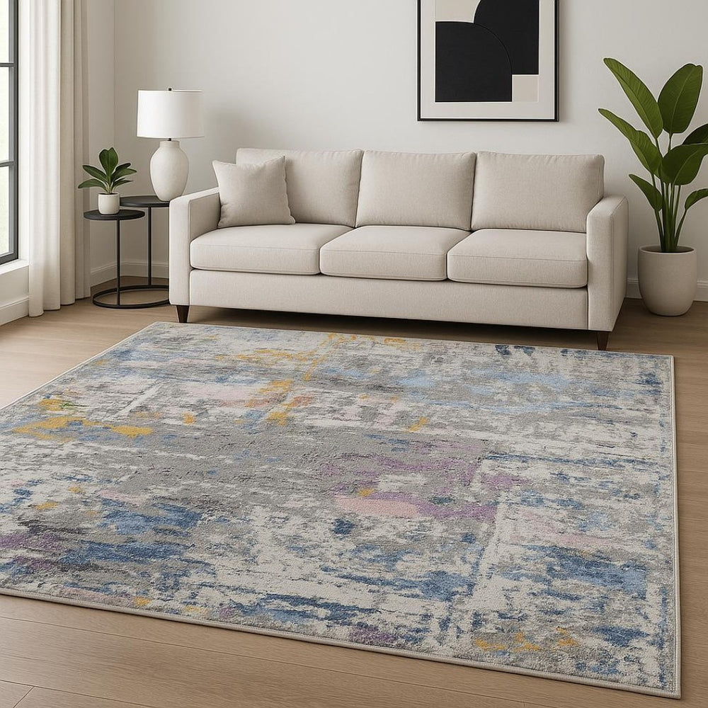HomeRoots 8' X 10' Blue Abstract Hand-Knotted Area Rug - Artisanal Quality, Modern Design, and Cozy Comfort! 569473
