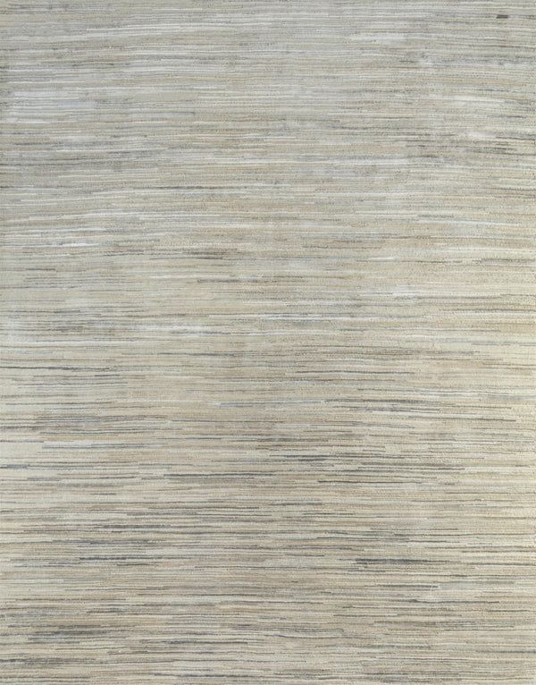 HomeRoots 8' X 10' Beige Abstract Hand-Knotted Area Rug - Luxurious Wool, Durable Design, and Timeless Style! 569474