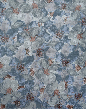 HomeRoots 8' X 10' Blue Abstract Hand-Knotted Wool Area Rug - Modern Design for Luxurious Living Spaces 569476
