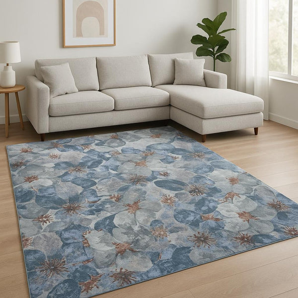 HomeRoots 8' X 10' Blue Abstract Hand-Knotted Wool Area Rug - Modern Design for Luxurious Living Spaces 569476