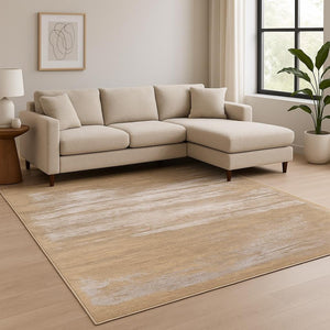 HomeRoots 8' X 10' Beige Abstract Hand Knotted Area Rug - Luxurious Wool, Unique Design, Perfect for Any Space! 569478