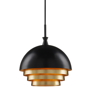 Salviati Black and Gold Pendant Light - Contemporary Mid-Century Design with Adjustable Height