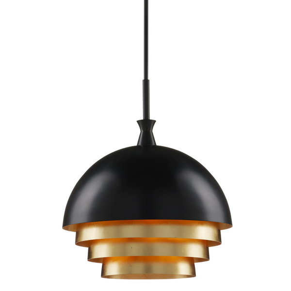 Salviati Black and Gold Pendant Light - Contemporary Mid-Century Design with Adjustable Height