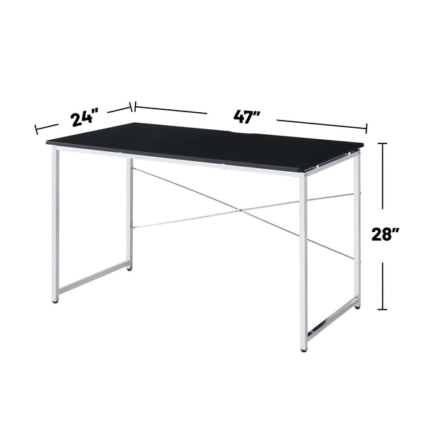 English Elm Rectangular Desk with Sleek Metal Frame and Durable Rectangular Top for Modern Home Office Workspaces Black,Chrome B016P329793