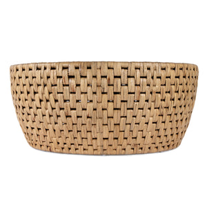 Butler Specialty Captiva Round Rattan Drum Coffee Table - Coastal Elegance With Textured Charm For Your Living Space Natural Mdf,Mindi Veneer,Rattan,Water Hyacinth 5695404-butler