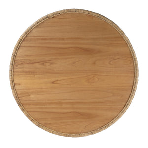 Butler Specialty Captiva Round Rattan Drum Coffee Table - Coastal Elegance With Textured Charm For Your Living Space Natural Mdf,Mindi Veneer,Rattan,Water Hyacinth 5695404-butler