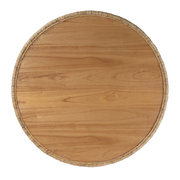 Butler Specialty Captiva Round Rattan Drum Coffee Table - Coastal Elegance With Textured Charm For Your Living Space Natural Mdf,Mindi Veneer,Rattan,Water Hyacinth 5695404-butler