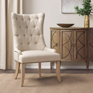 Madison Park Lucas Farm House Button Tufted Captain Accent Chair MP100-0955 Cream