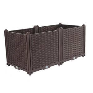 HomeRoots 32" Dark Brown Heavy-Duty Self-Watering Planter Box for Effortless Indoor & Outdoor Gardening Style 569543