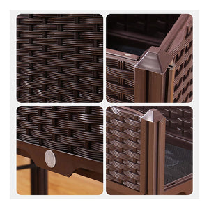 HomeRoots 32" Dark Brown Heavy-Duty Self-Watering Planter Box for Effortless Indoor & Outdoor Gardening Style 569543