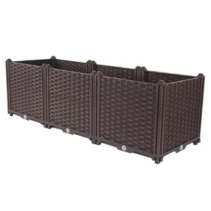 HomeRoots 47" Self-Watering Dark Brown Planter Box – Durable Heavy-Duty Plastic for Easy Gardening & Style 569544