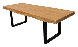 Homeroots 70" Rustic Live Edge Coffee Table With Solid Wood Top And Iron Base - Perfect For Any Room Decor!   569545